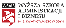 Logo Wyższej Szkoły Administracji i Biznesu im. E. Kwiatkowskiego w Gdyni - partnera ZSZiO w Kartuzach