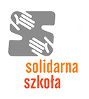 Logo programu "Solidarna szkoła" przedstawiające dwie, wyciągnięte ku sobie dłonie.